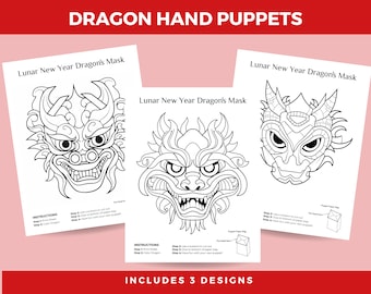 Dragon Hand Puppet Craft Kit Brings Lunar New Year Alive, Ideal Chinese New Year Activity for Kids