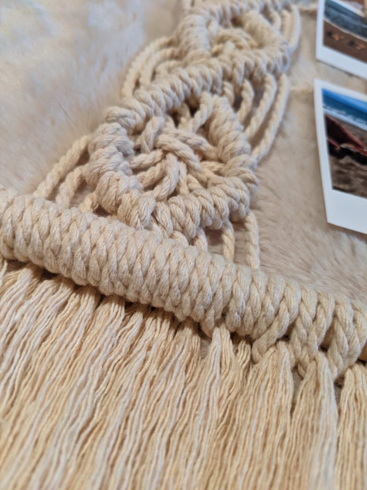 Macrame Hanging Picture Frame Etsy