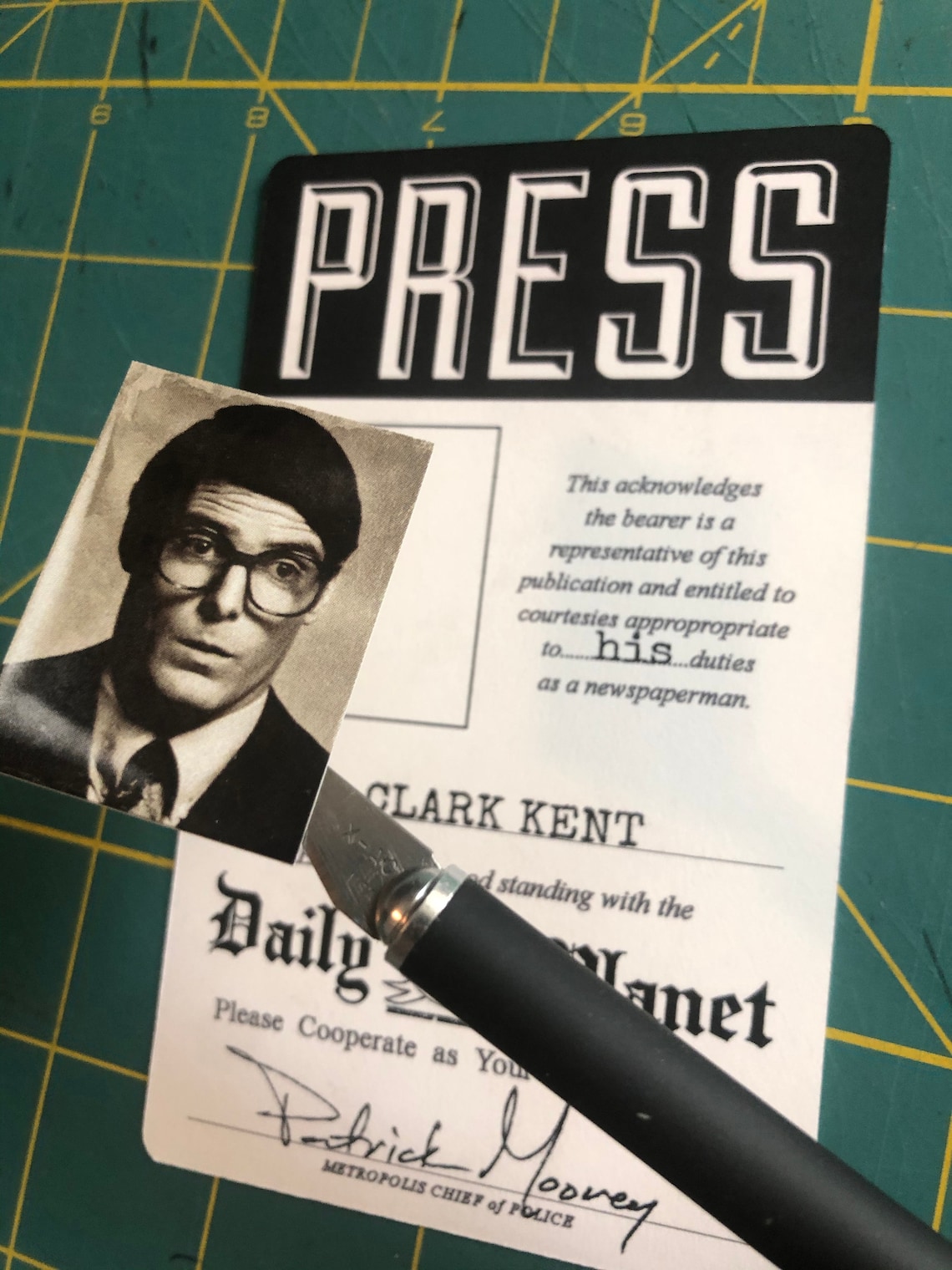 Daily Planet Press Pass Clark Kent Lois Lane Jimmy Olsen - Etsy