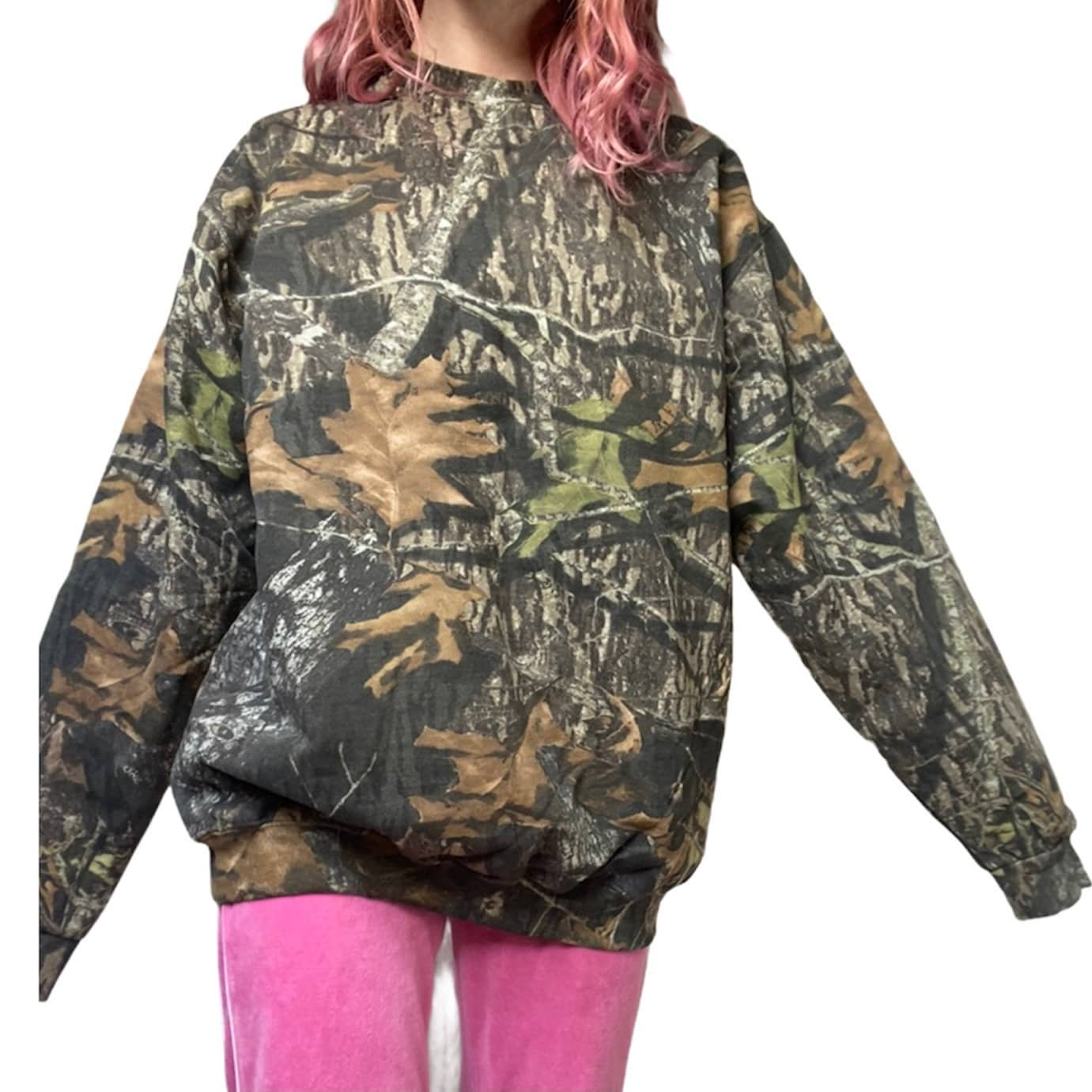 Carhartt mens Midweight Camo Sleeve Logo (Regular and Big & Tall Sizes)  Hooded Sweatshirt, Mossy Oak Break, XX-Large US