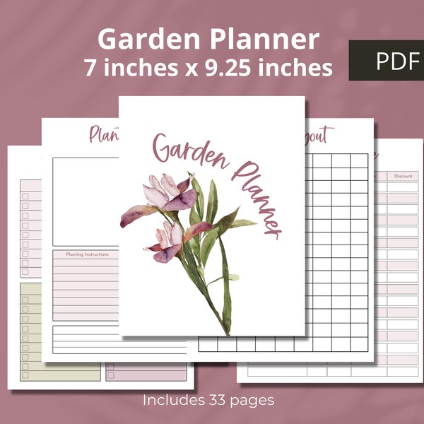 Discbound Garden Planner Printable, garden planner PDF, garden planner inserts, gift for gardener, housewarming gift, classic planner