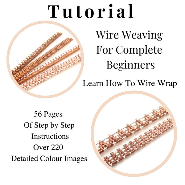 Wire Wrapping Tutorial für Anfänger, lernen Sie, Drahtgewebe zu flechten, Schmuck Schritt für Schritt, Anleitung mit detaillierten Bildern, PDF digitaler Download