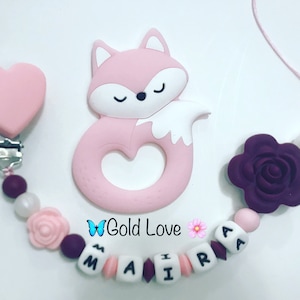 Silicone pacifier chain and massage gums