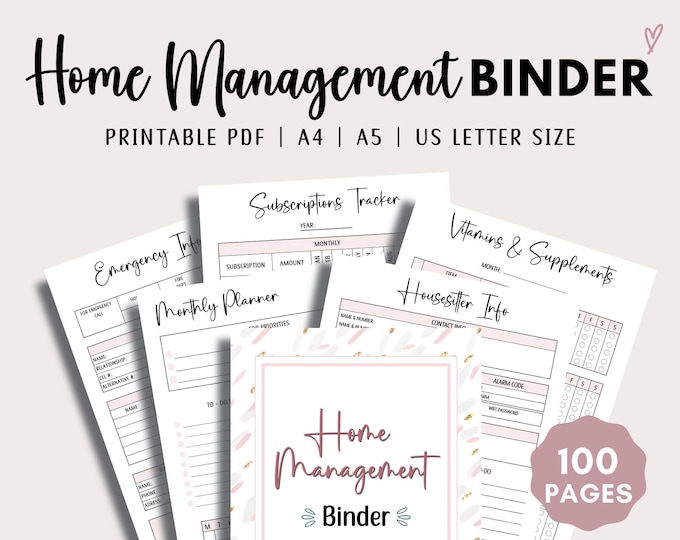 Ultimate Home Management Binder, Household Binder Printable Planner ...