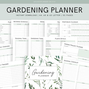 Gardening Planner Printable, Garden Planner, Plant Planner, Garden Journal, Garden Organizer, Plants Records, Gardening Logbook