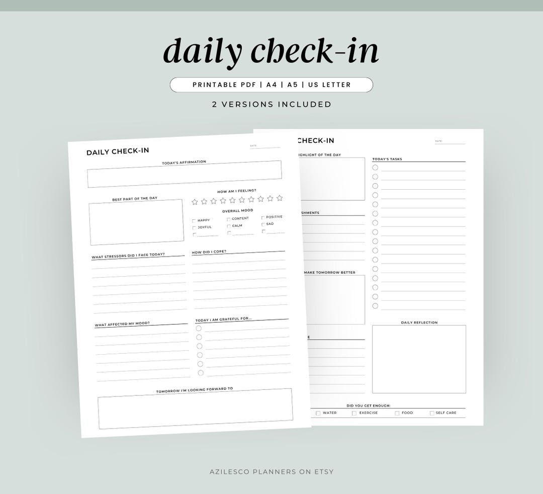 Daily Check in Goodnotes, Daily Journal Page, Daily Gratitude, Self ...