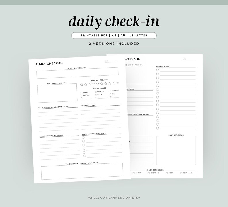 Daily Check in Goodnotes, Daily Journal Page, Daily Gratitude, Self ...