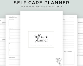 Self Care Planner Printable, Printable Self Care Journal, Self Love Journal, Wellness Planner, Mood Tracker, Mindfulness Journal