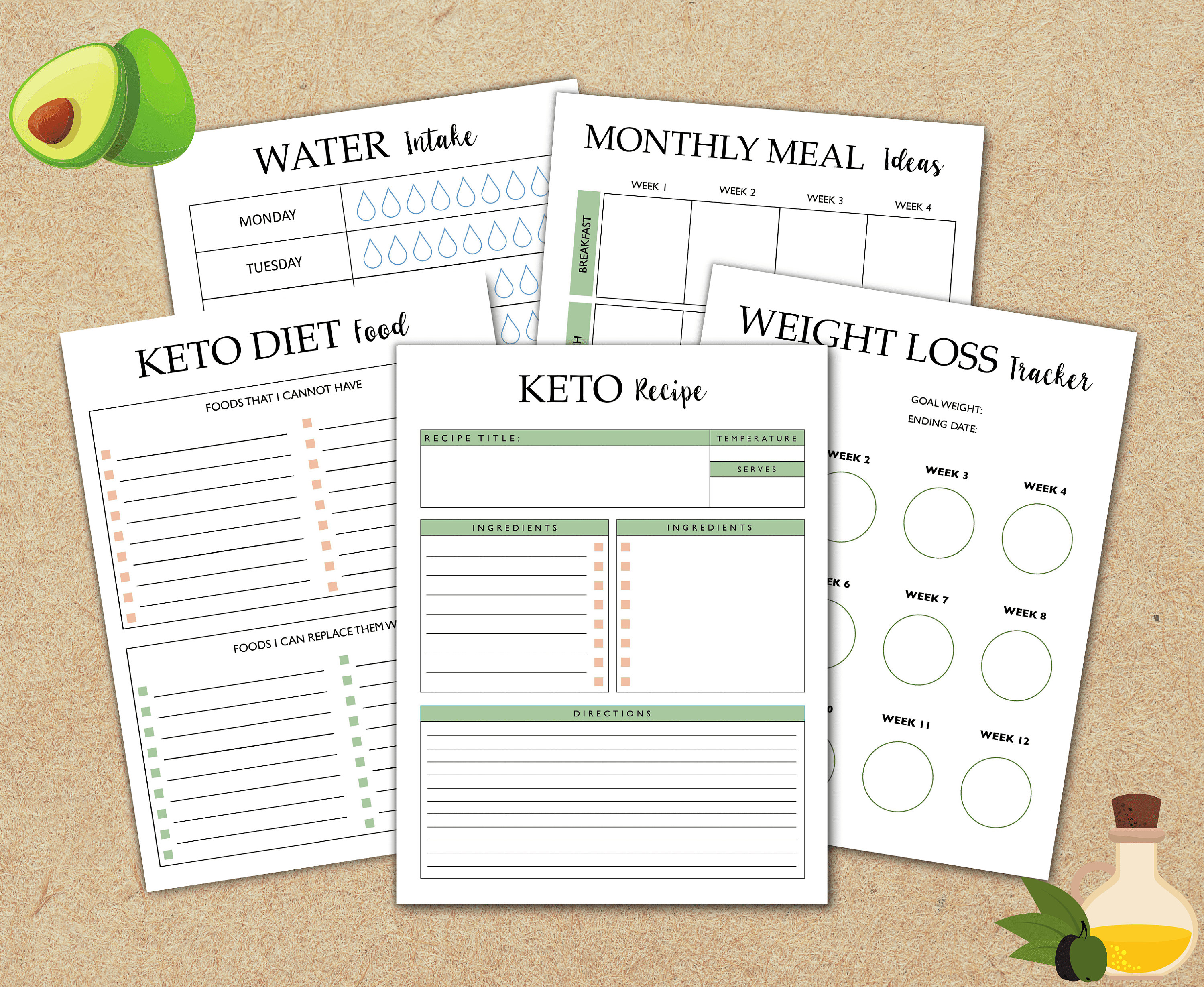 Keto Diet Planner Printable Keto Diet Tracker Meal Planner | Etsy