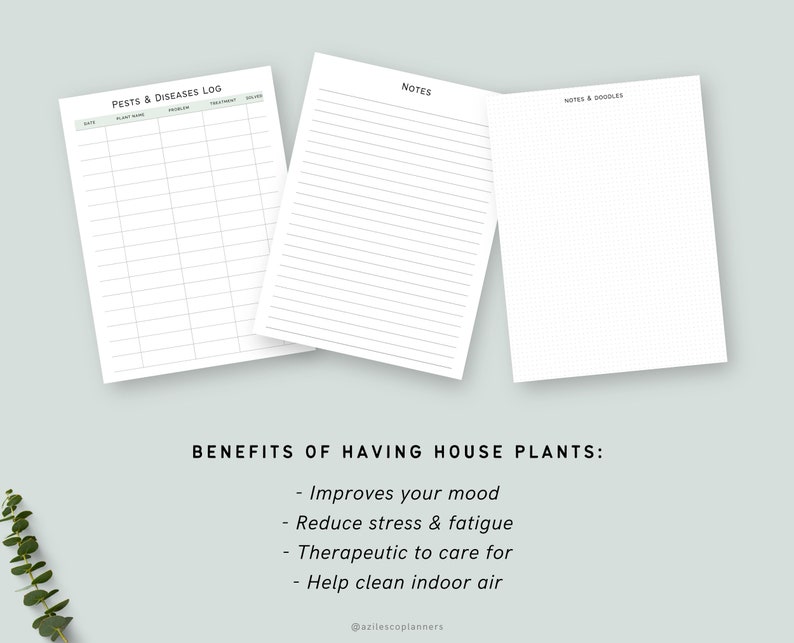 House Plants Care Planner Printable, Plant Planner, Plant care tracker printable, Watering schedule, Houseplant care, Plants mom journal image 5
