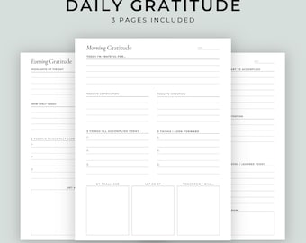 Daily Gratitude Journal Printable: Morning & Evening Reflection (PDF Download)
