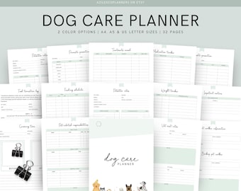 Dog Care Planner Printable, Pet Planner, Dog Mum Printable Planner, Dog Printable Tracker, Pet Care journal, Dog Health, Dog Care Organizer