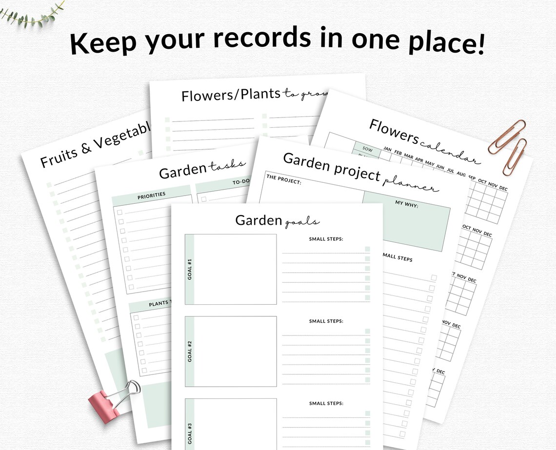 Gardening Planner Printable Garden Planner Plant Planner Etsy