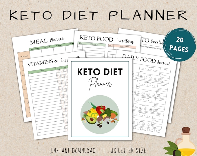 Keto Diet Planner Printable Keto Diet Tracker Meal Planner | Etsy