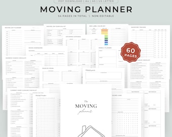 Minimal Moving Planner Printable | Ultimate Relocation Planner | Moving Checklists, Budget, Box Labels | Stress-Free Move Organizer