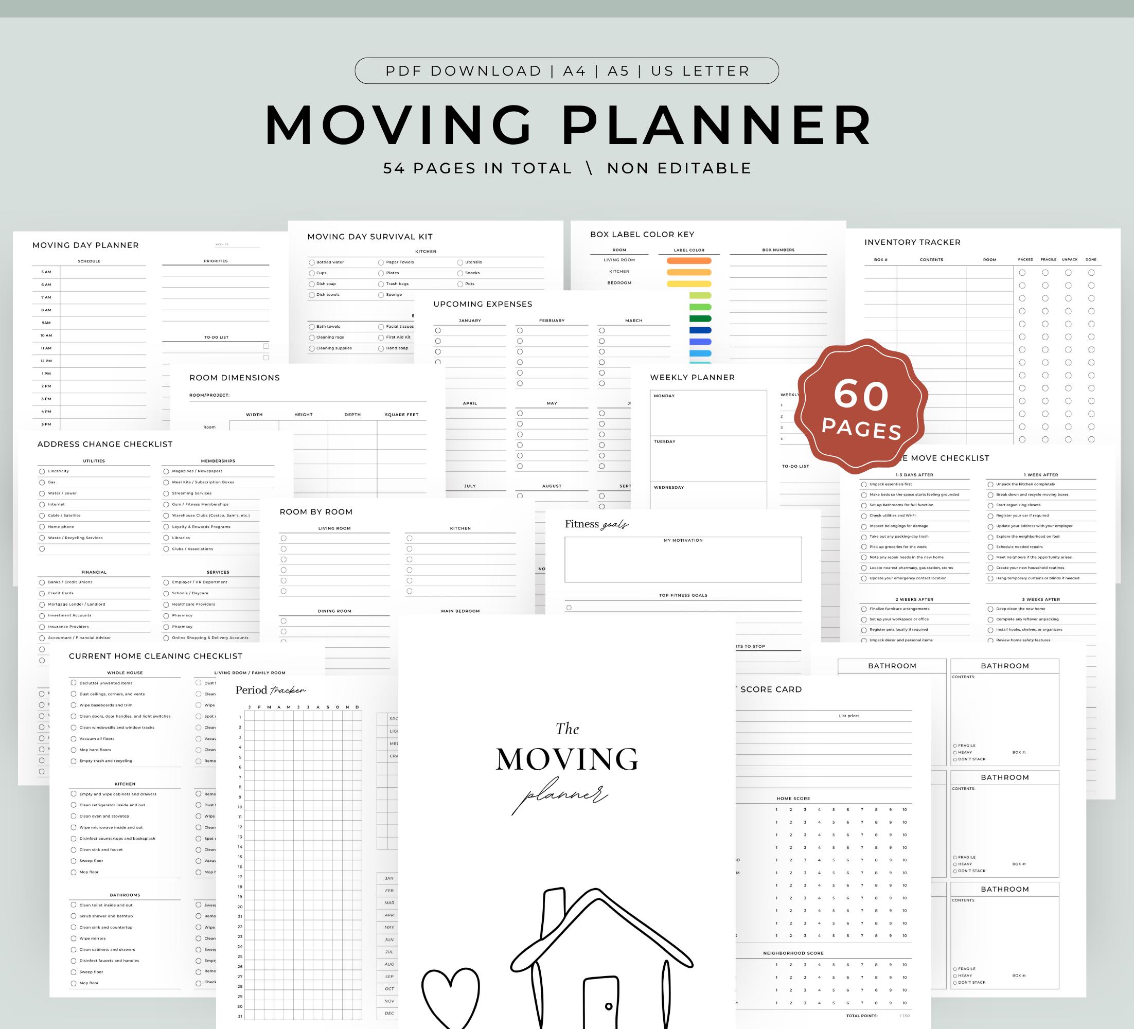 Minimal Moving Planner Printable | Ultimate Relocation Planner | Moving ...