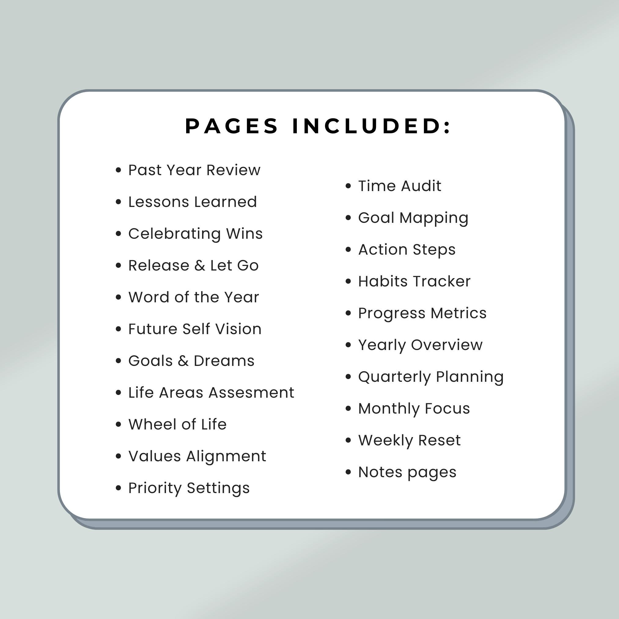 Reset Journal, Printable Planner for Goals Setting, Manifestation and ...