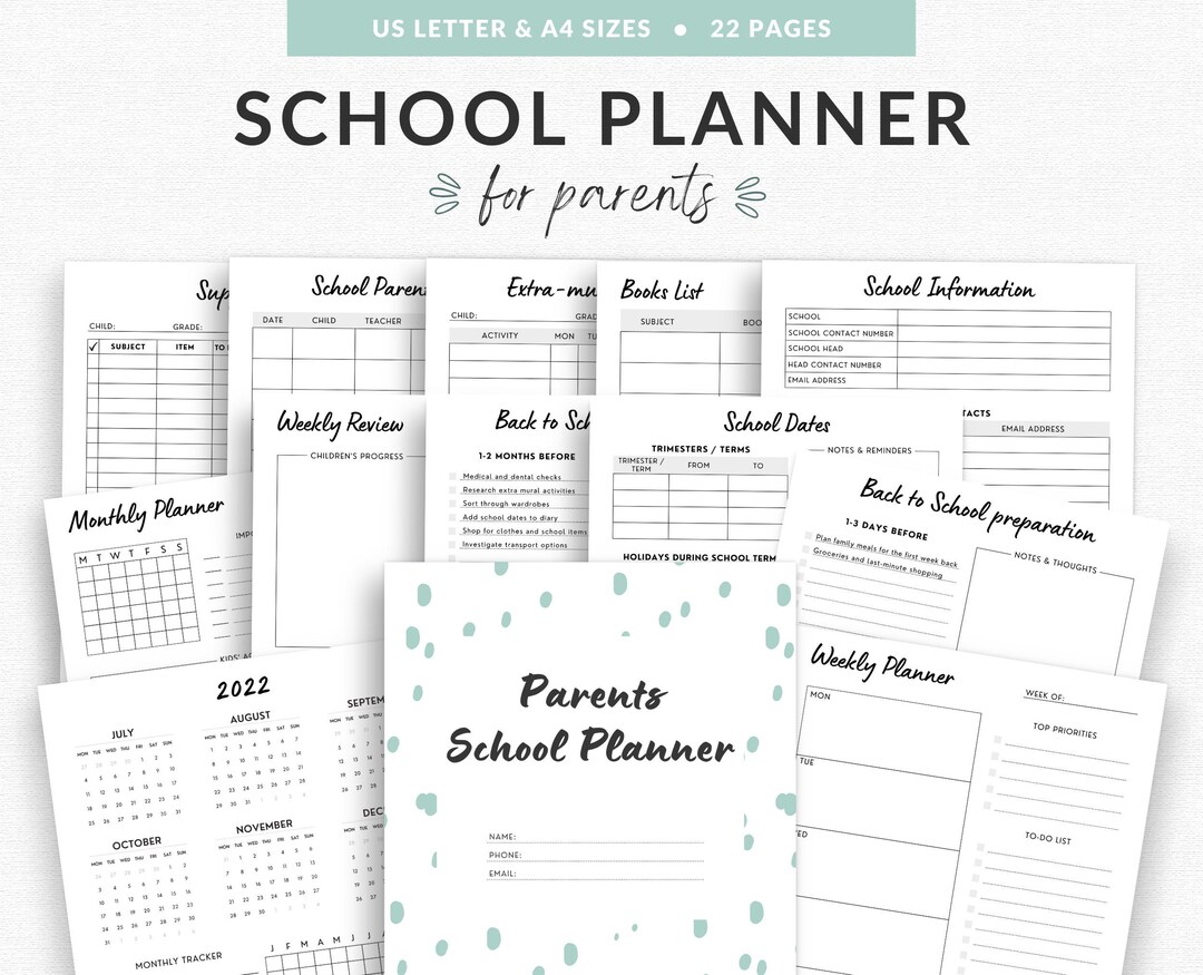 Back to School Printable Planner for Parents Back to School - Etsy