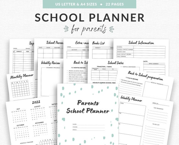 Back to School Printable Planner for Parents Back to School - Etsy