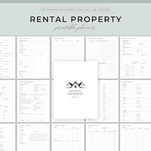 Rental Property Management Planner, Rental Application, Tenant Questionnaire, Printable Rental Property Planner,Real Estate Planner Template