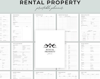 Rental Property Management Planner, Rental Application, Tenant Questionnaire, Printable Rental Property Planner, Real Estate Planner
