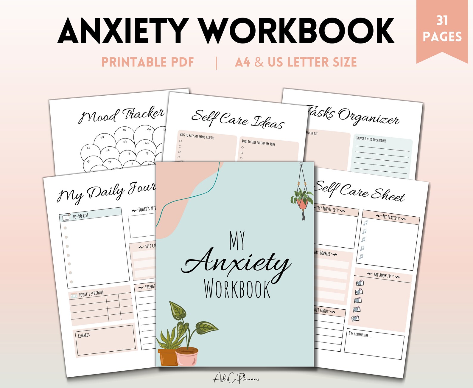Anxiety Journal Therapy Journal Self Care Journal Etsy