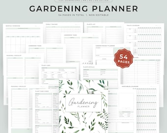 Gardening Planner Printable, Garden Planner, Plant Planner, Garden Journal, Garden Organizer, Plants Records, Gardening Logbook