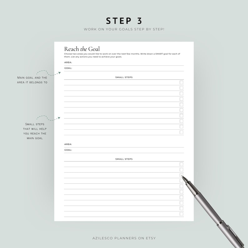 Wheel of Life Printable, Printable Wheel of Life Kit, Goals Planner, Life Balance Wheel, Life circle, Life Goals, Goals Tracker Printable image 4