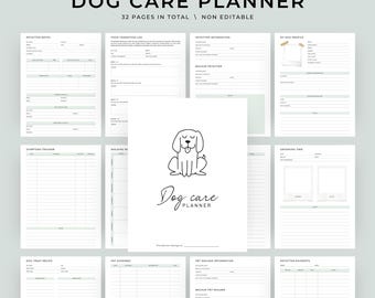 Dog Care Planner Printable, Pet Planner, Dog Mum Printable Planner, Dog Printable Tracker, Pet Care journal, Dog Health, Dog Care Organizer