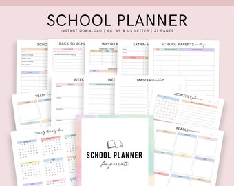 Back to School Printable Planner for Parents, Back to School Organizer, Checklist for Parents, School Planner Printable, Student Planner