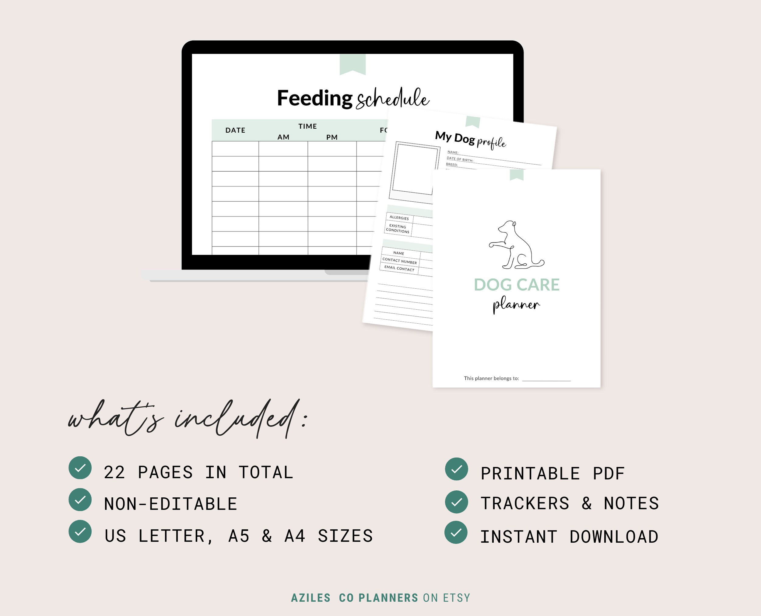 Printable Dog Care Journal Pet Planner Dog Mum Planner Dog Etsy Australia