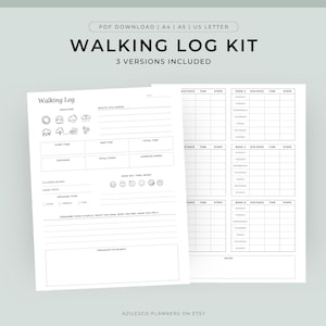 Walking Log Printable, Steps Tracker, Fitness Journal, Walking Tracker, Workout Log, Fitness Tracker, Daily Walking