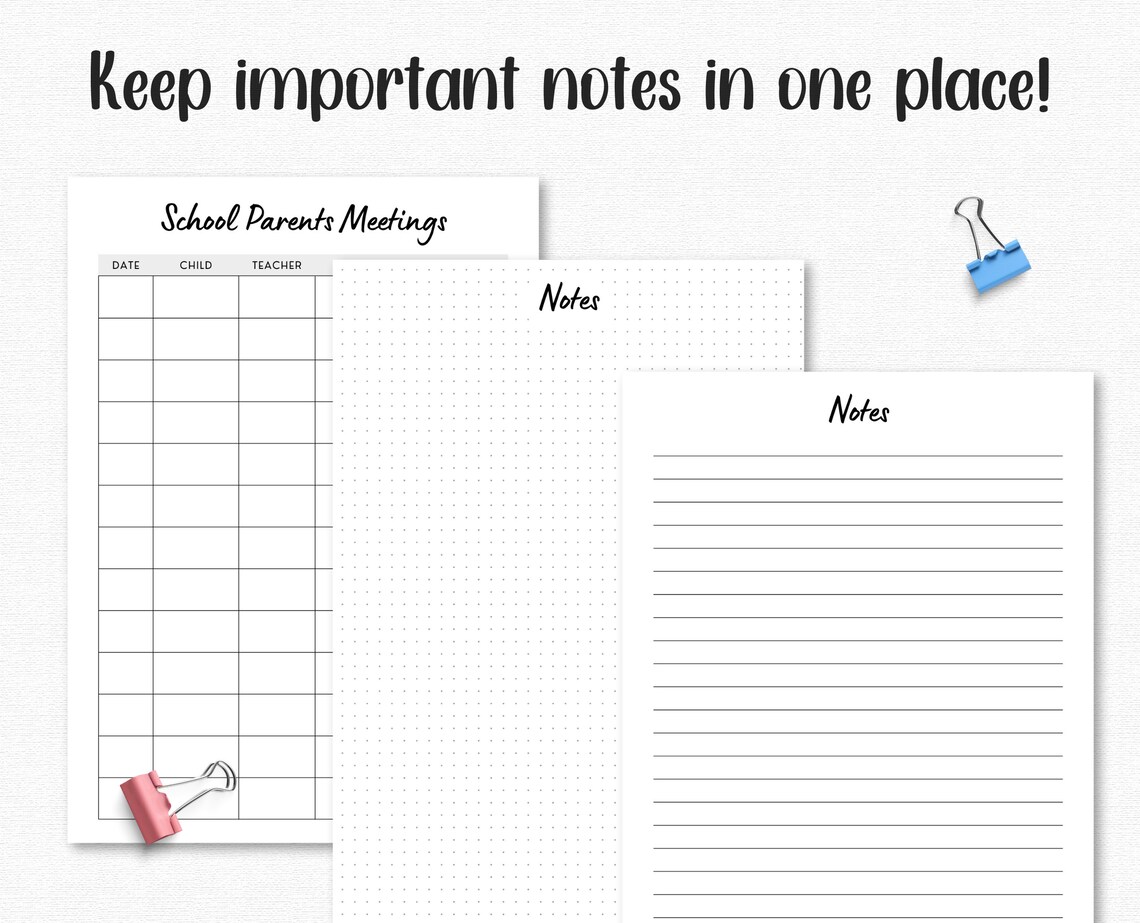Back to School Printable Planner for Parents Back to School - Etsy