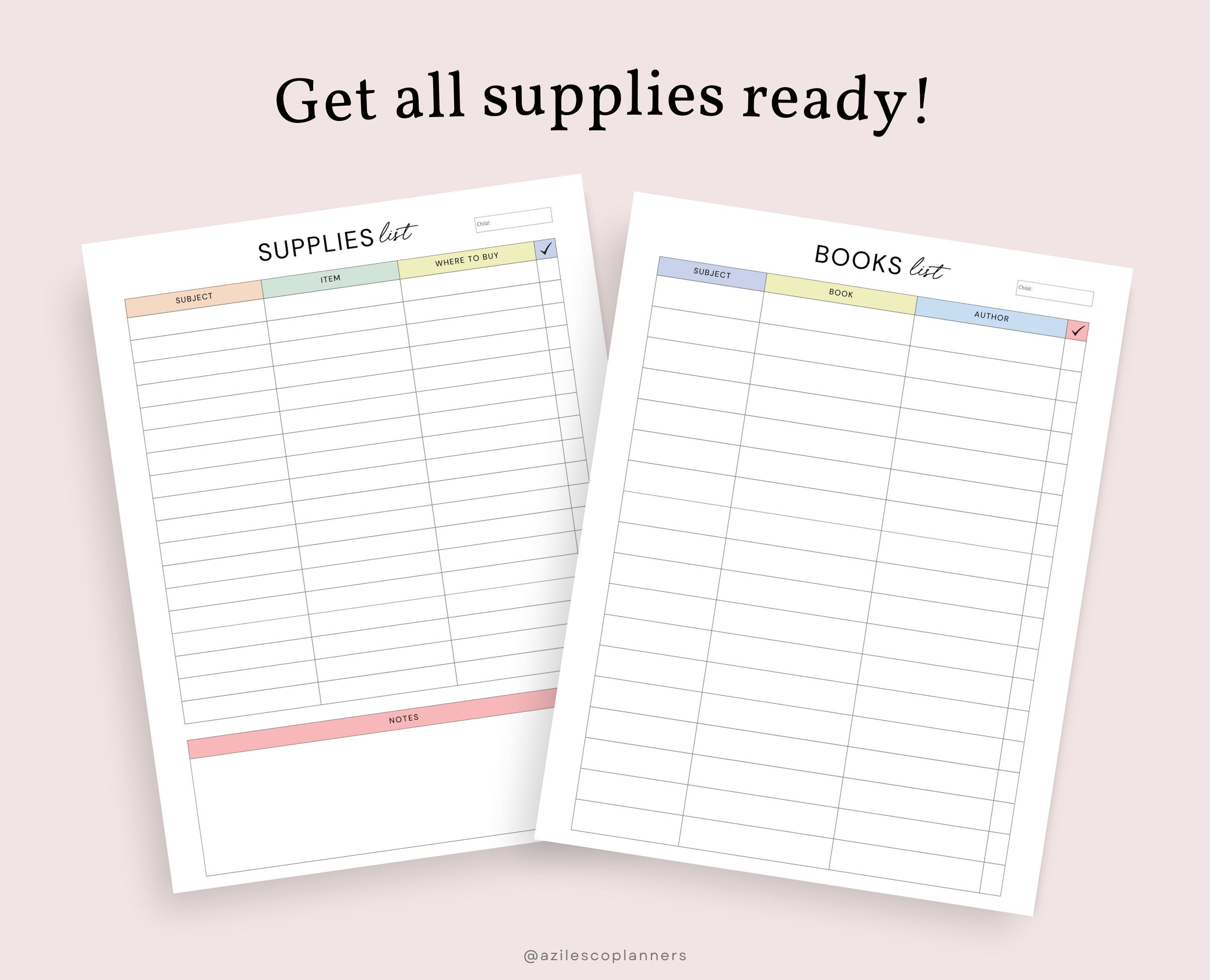 School Supplies, & Agenda Book Selection Guide for Parents