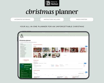 Christmas Planner | Notion Template | Holiday Organizer | Digital Christmas Planning Dashboard