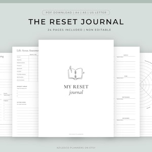 Reset Journal, Printable Planner for Goals Setting, Manifestation and Personal Growth, Goal Planner, Vision board, Law of attraction