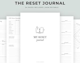 Reset Journal, Printable Planner for Goals Setting, Manifestation and Personal Growth, Goal Planner, Vision board, Law of attraction