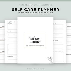 Planificateur de soins personnels - Imprimable, journal imprimable d'entretiens personnels, journal amour de soi, agenda bien-être, suivi de l'humeur, journal de pleine conscience
