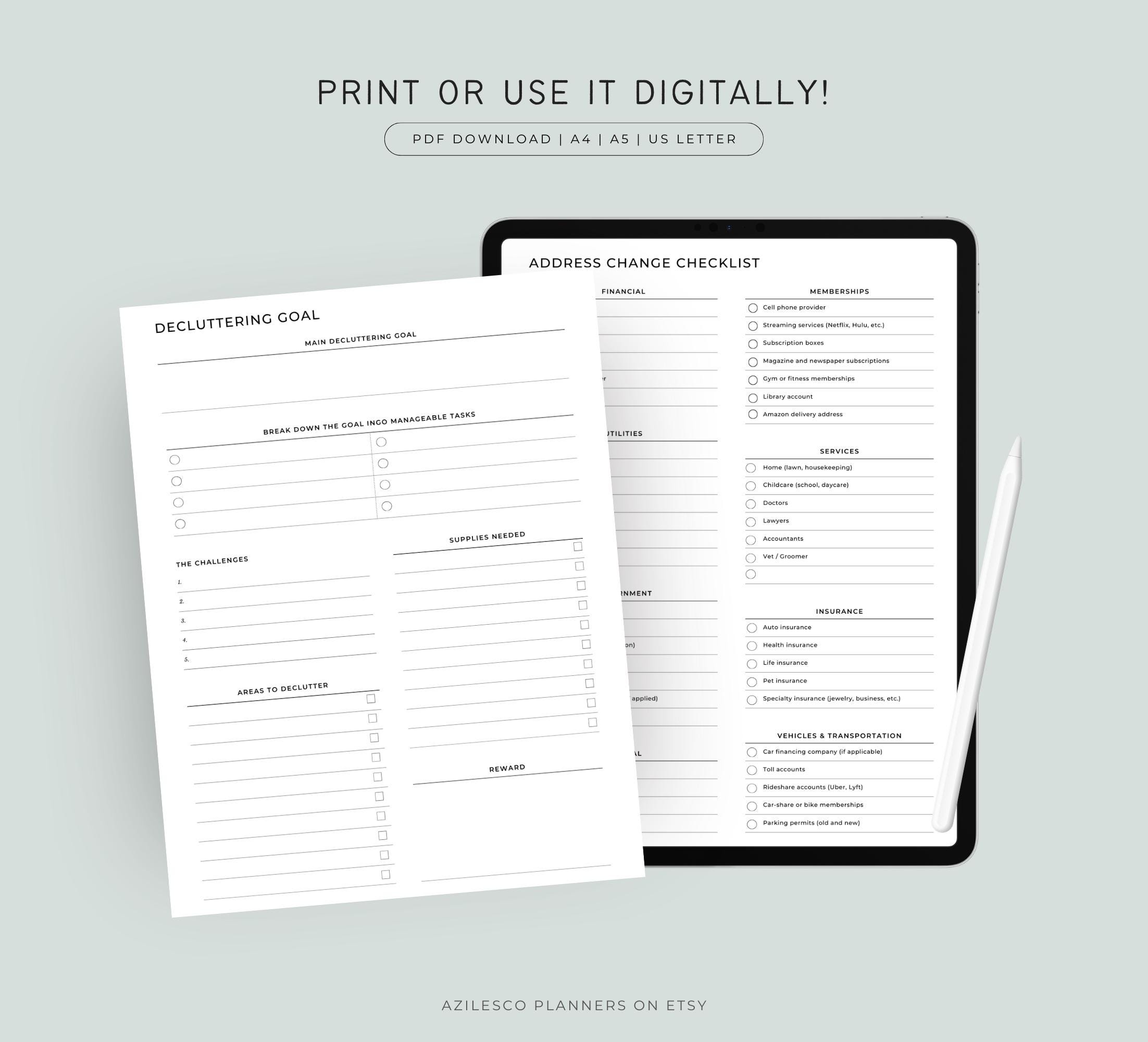 Minimal Moving Planner Printable | Ultimate Relocation Planner | Moving ...