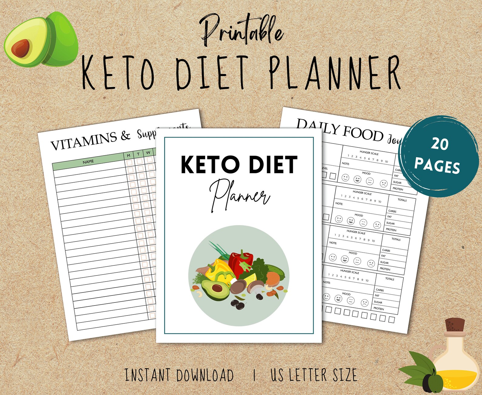 keto diet planner printable keto diet tracker meal planner etsy