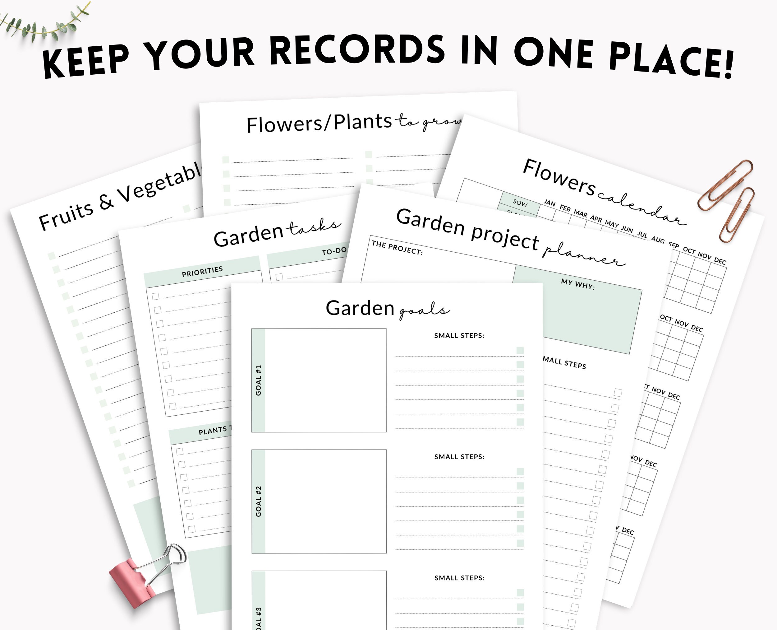 Gardening Planner Printable Garden Planner Plant Planner Etsy UK