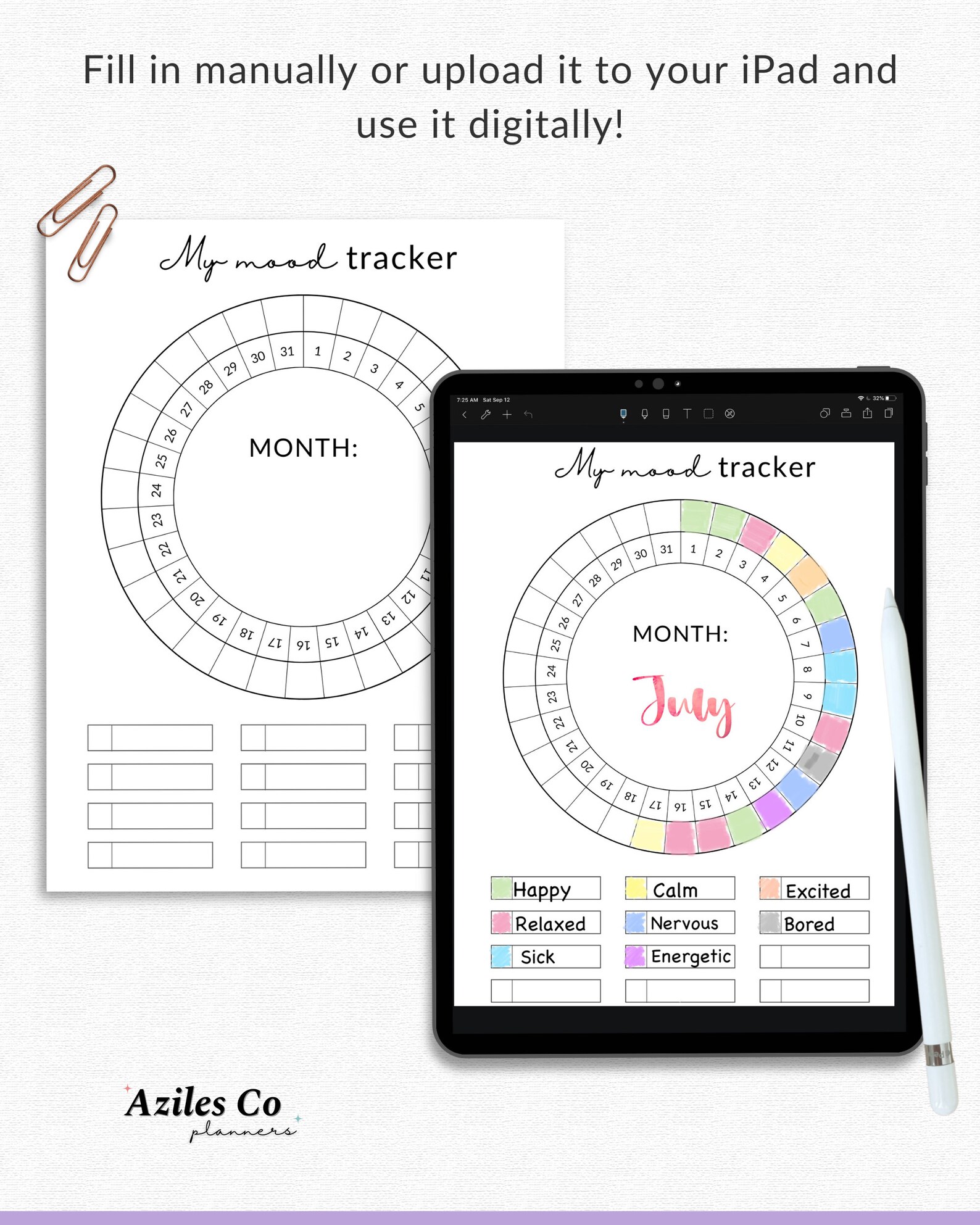 mood-tracker-printable-monthly-mood-log-circular-mood-chart-etsy
