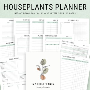 House Plants Care Planner Printable, Plant Planner, Plant care tracker printable, Watering schedule, Houseplant care, Plants mom journal