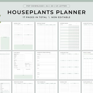 House Plants Care Planner Printable, Plant Planner, Plant care tracker printable, Watering schedule, Houseplant care, Plants mom journal