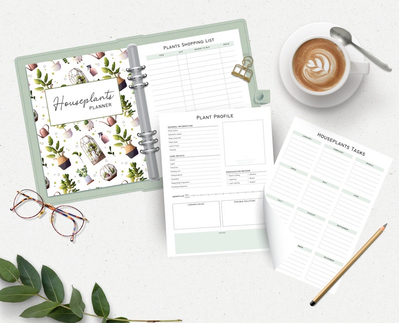 House Plants Care Planner Printable, Plant Planner, Plant care tracker printable, Watering schedule, Houseplant care, Plants mom journal image 7