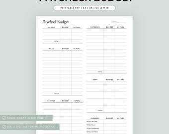 Paycheck Budget Printable, Budget Overview, Paycheck Breakdown, Printable Paycheck Budget Planner, Budget by Paycheck, Budget Overview