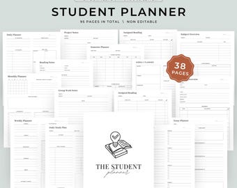 Afdrukbare studentenplanner | Minimale studentenplanner afdrukbaar| Studieplanner | Studieorganisator | Studieplanner | Academisch organisator