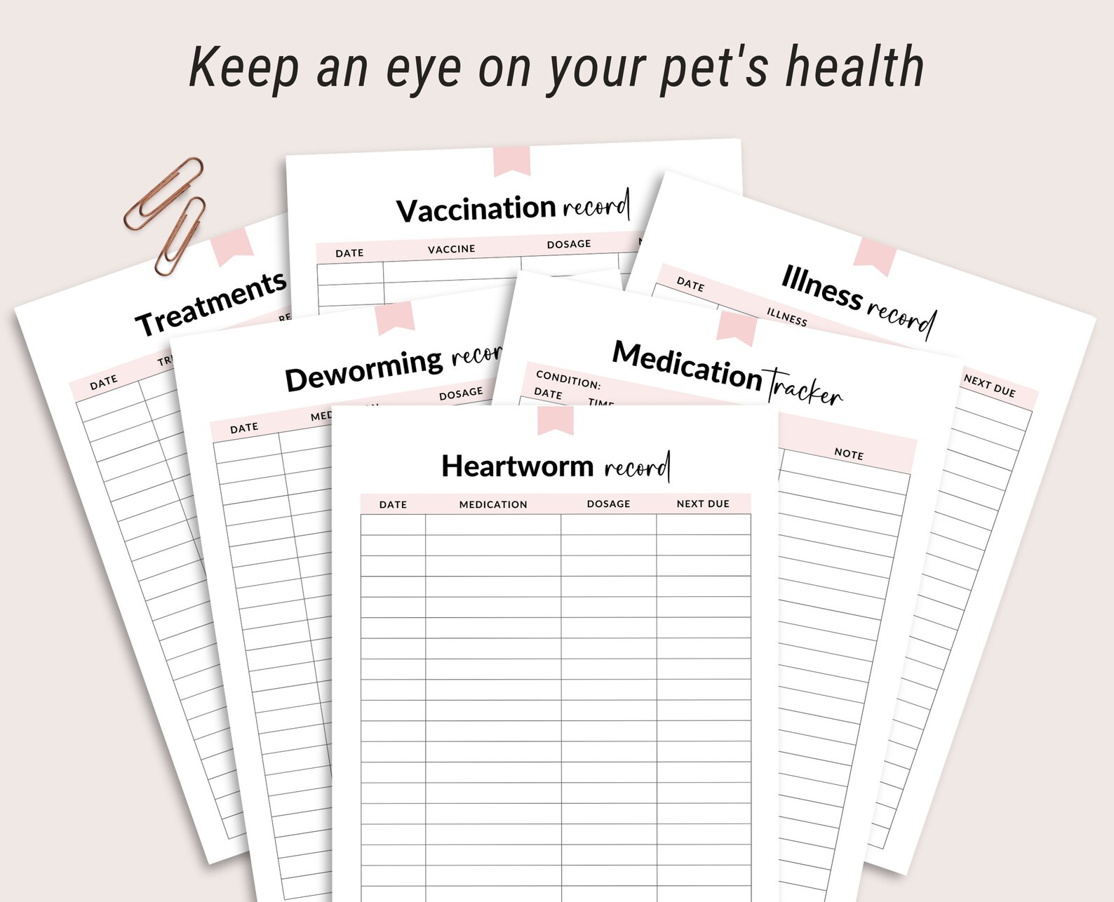 Printable Dog Care Journal Pet Planner Dog Mum Planner Dog Etsy