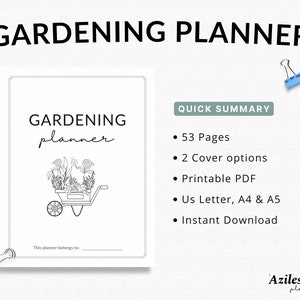 Gardening Planner Printable Garden Planner Plant Planner - Etsy