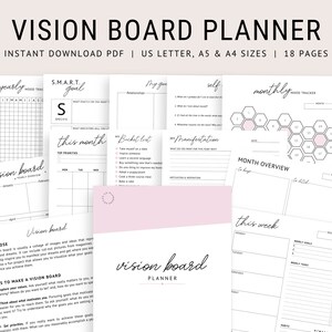 Vision Board Printable Planner Goal Planner Vision Board - Etsy